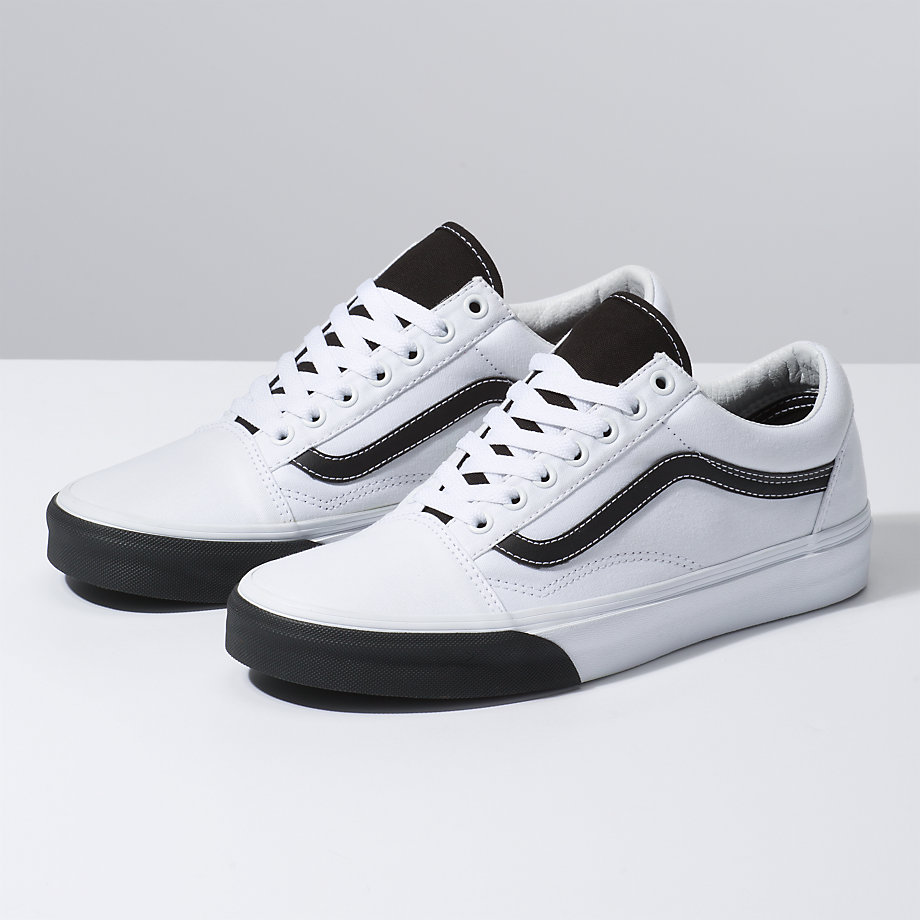 Vans Bayan Spor Ayakkabı Color Block Old Skool Beyaz/Siyah | 99076-546